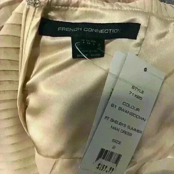 French Connection Shelby Summer Maxi Dress in Light Pink Pleated NWT sx 2 - Picture 7 of 9